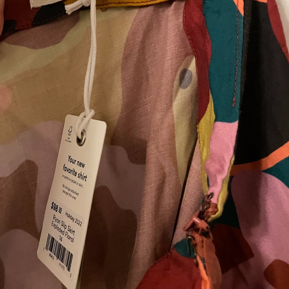 Marine Layer Ryan Skirt Lightweight Slip Midi Exploded Floral Multicolor NWT 14 - Picture 5 of 5